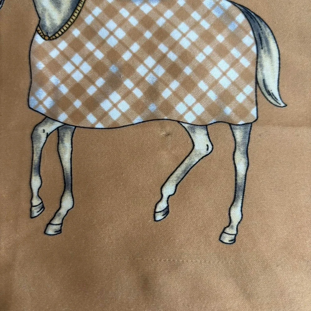 Vintage silky polyester large equestrian horse shawl scarf